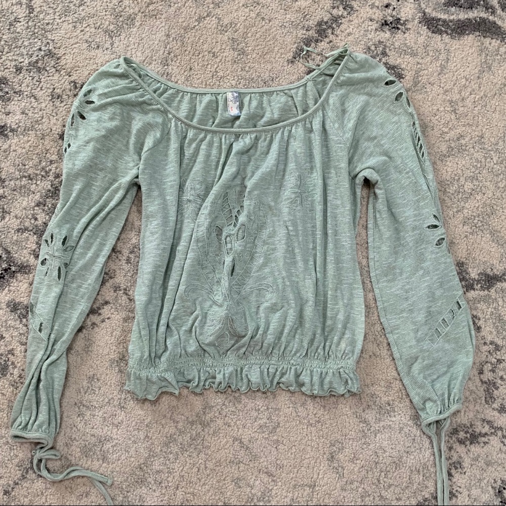Free people mint boho shirt